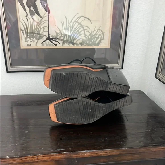 John Fluevog Black Wedge Platform Shoes - Picture 5 of 5